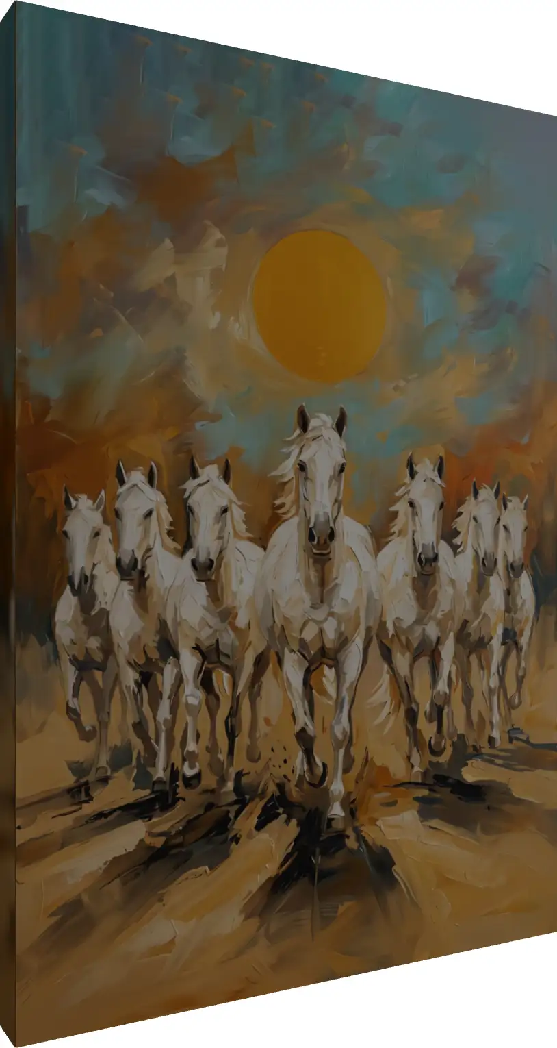 Abstract Seven Horses Running Portrait | PrintPosters.in